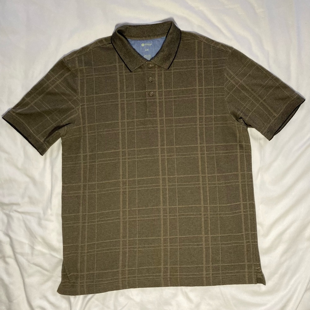 Brown Haggar polo - size Large - golf polo - like new